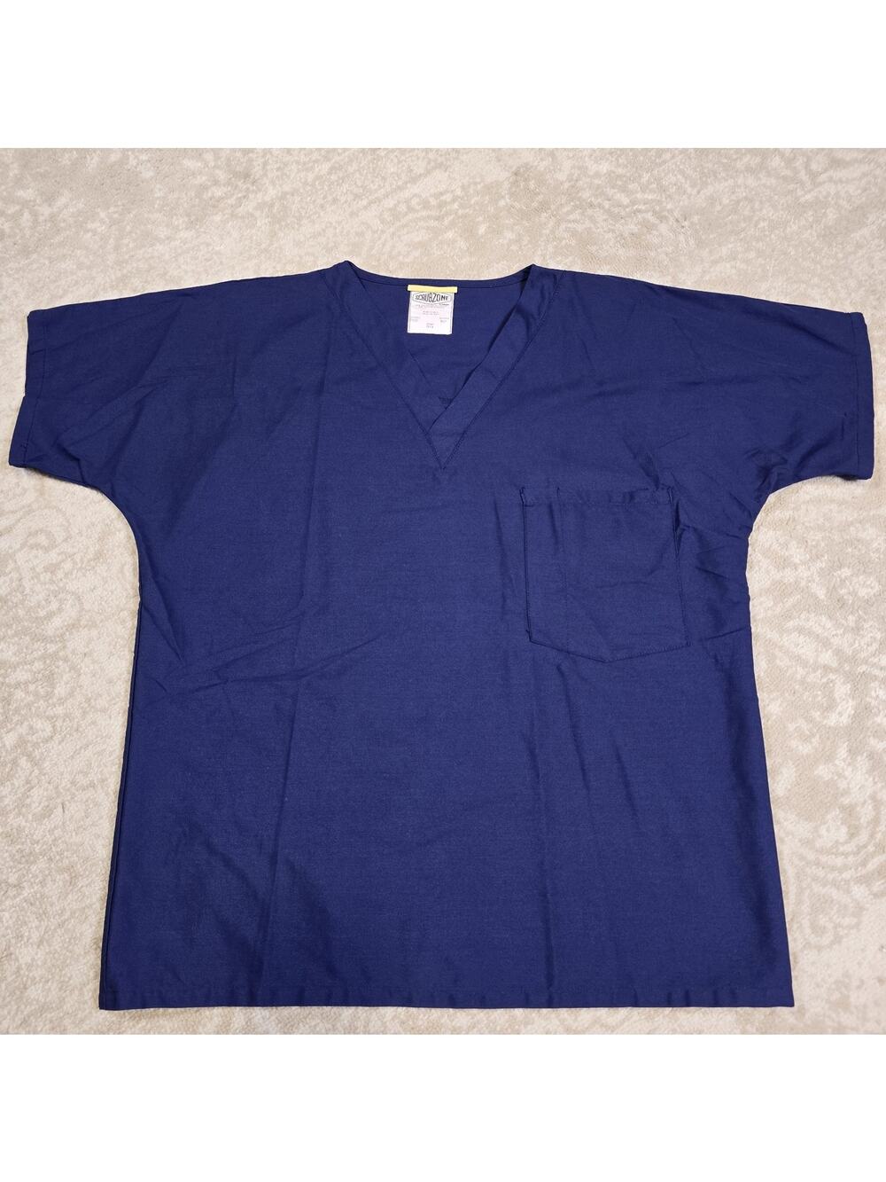 Scrub Zone by Landau navy blue v-neck scrub top - Men's Small - See Pictures